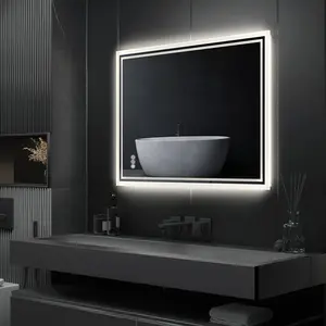 Backlit LED Bathroom Vanity Mirror Anti-Fog 80cm H x 60cm W