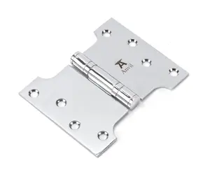 From The Anvil Polished Chrome 4 Inch x 3 Inch x 5 Inch  Parliament Hinge (pair) ss