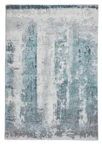 Ivory/Blue Modern Abstract Easy to Clean Rug for Living Room Bedroom and Dining Room-160cm X 220cm