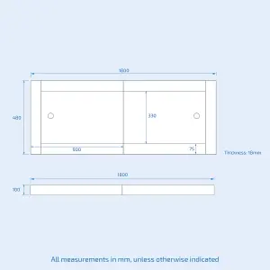 Nes Home White PVC 1800mm 2 Sliding Doors Bath Front Panel