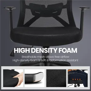 Yaheetech Ergonomic Mesh Office Chair with Headrest - Black