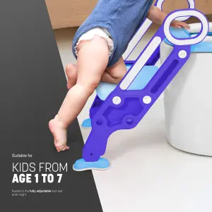 KEPLIN Potty Toilet Seat Adjustable Baby Toddler Kid Toilet Trainer with Step Stool Ladder for Boy and Girl (Purple)