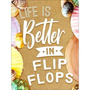 Grindstore Life Is Better In Flip Flops Mini Tin Sign Multicoloured (One Size)