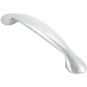 Flared Cabinet Pull Handle 165.5 x 23mm 128mm Fixing Centres Chrome