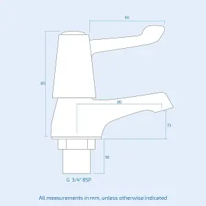 Nes Home Chrome Twin Lever 3/4" Contract Bath Taps with Ceramic Disc Hot and Cold Tap Set