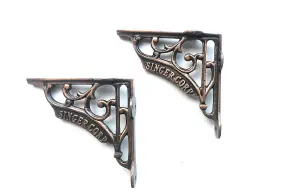 6X6 Shelf Brackets Singer Corp Antique Copper