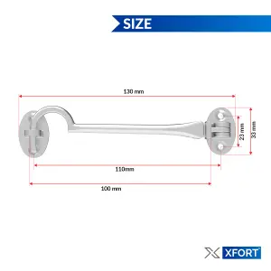 XFORT 100mm Polished Chrome Cabin Hook