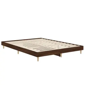 Berkfield Bed Frame Brown Oak 140x190 cm Engineered Wood