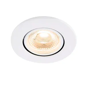 Luminosa Shieldeco Fire Rated Integrated LED Tilt Recessed Light Matt White, Acrylic