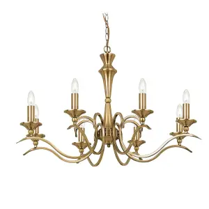 Luminosa Kora 8 Light Chandelier Antique Brass Finish, E14