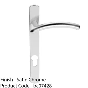 Multi-Point Locking Door Handle EURO PROFILE Slim Arched Satin Chrome RIGHT HAND