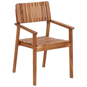 Set of 2 Garden Chairs AGELLO Acacia Wood Light Wood