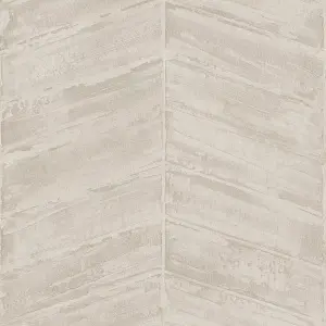 Galerie Utopia Beige Chevron Sheen Finish Wallpaper Roll