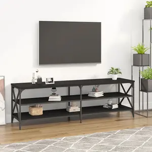 Berkfield TV Cabinet Black 160x40x50 cm Engineered Wood