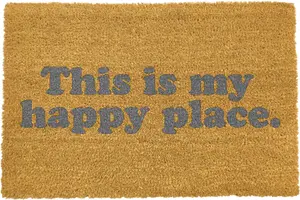 Grey This Is My Happy Place Doormat