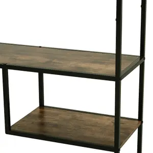 HOMCOM Wood Bookshelf Industrial Style 6 Tier Living Room Display Rack Organiser