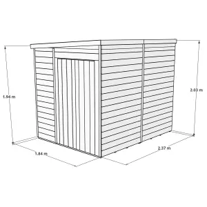 BillyOh Switch Tongue and Groove Pent Wooden Shed - 8x6 Windowless - 11mm Thickness