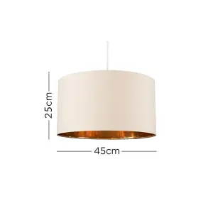 ValueLights Reni Extra Large Beige and Gold Ceiling Pendant Light Shade