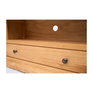 Lucca Waxed 1 Drawer TV Cabinet Brass Knob