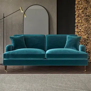 Teal Velvet 3 Seater Sofa - Payton