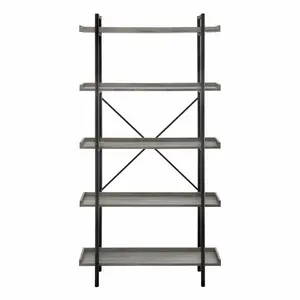 Jessica 92cm W Steel Etagere Bookcase Grey Wash