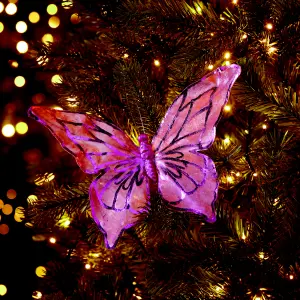 Pink Butterfly Christmas Clip