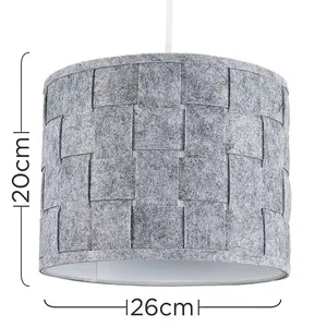 ValueLights Monza Grey Ceiling Pendant Shade and B22 GLS LED 10W Warm White 3000K Bulb