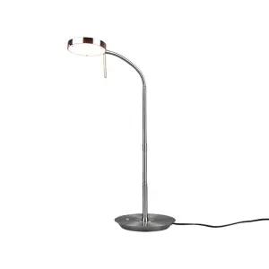 Luminosa Monza Modern Desk Task Lamp Nickel Matt 2300-3000-4000K - UK Stock