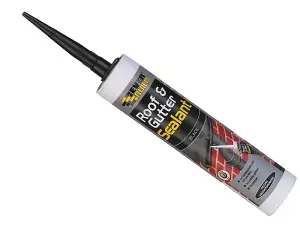 Everbuild Everflex Roof and Gutter Sealant, Black, 300ml (Pack of 3)