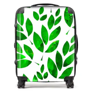 Watercolor Abstract Leaves Suitcase - Large