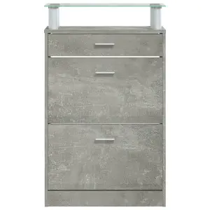 Berkfield Shoe Cabinet Concrete Grey 63x24x104 cm Engineered Wood