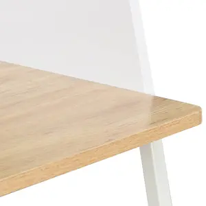 Berkfield Desk White and Oak 90x60x88 cm