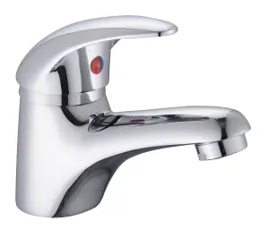 Single Lever Mono Basin Mixer Bathroom Sink Tap with Push Button Waste - Chrome