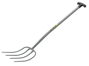 Bulldog All Metal 4 Prong Manure Fork with Comfortable T Handle