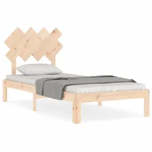 Berkfield Bed Frame with Headboard 90x200 cm Solid Wood