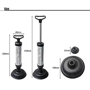 Suction Power Drain Buster Unblocker Plunger - Toilet Sink Shower Pipe Clog Sucker