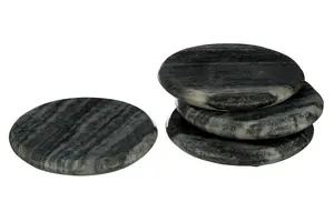 Maison by Premier Set Of 4 Grey Marble Round Coasters