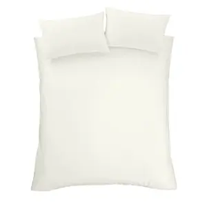 180 Thread Count Egyptian 100% Cotton Duvet Cover Set with Pillowcases Cream / Double + 2 Standard Pillowcases 