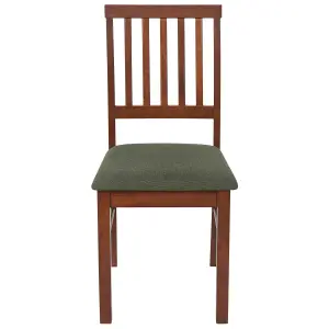 Set of 2 Dining Chairs ORONO Rubberwood Dark Wood