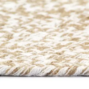 Handmade Rug Jute White and Brown 240 cm