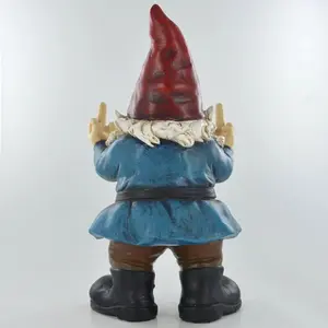 Rude 2 Fingered Gnome Garden Ornament