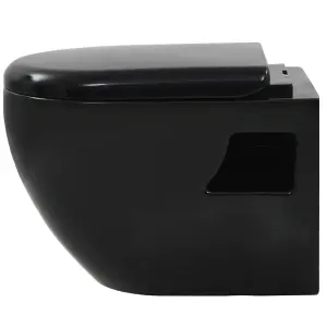 Berkfield Wall-Hung Toilet Ceramic Black