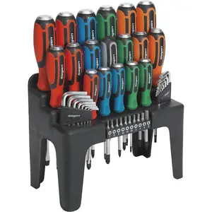 Comprehensive 44-Piece Hammer Through Screwdriver and Hex Key Set with Storage