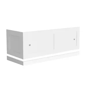 Nes Home White PVC 1700mm 2 Sliding Doors Bath Front Panel, End Panel & Plinth