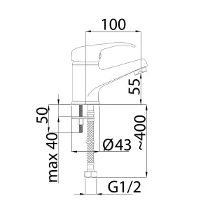 Hommix Rubineta Optima-18 Small Chrome Basin Tap