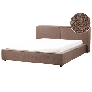 Boucle EU King Size Bed Brown LINARDS