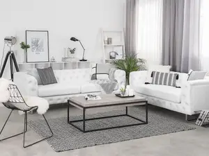 Faux Leather Sofa Set White VISSLAND