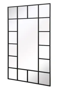 MirrorOutlet The Genestra Black Modern Wall Leaner Garden Mirror 200 x 120cm