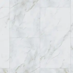 Italo White Marble effect Click vinyl Tile Sample