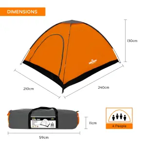 Milestone Camping 4-Person Pop-Up Dome Tent